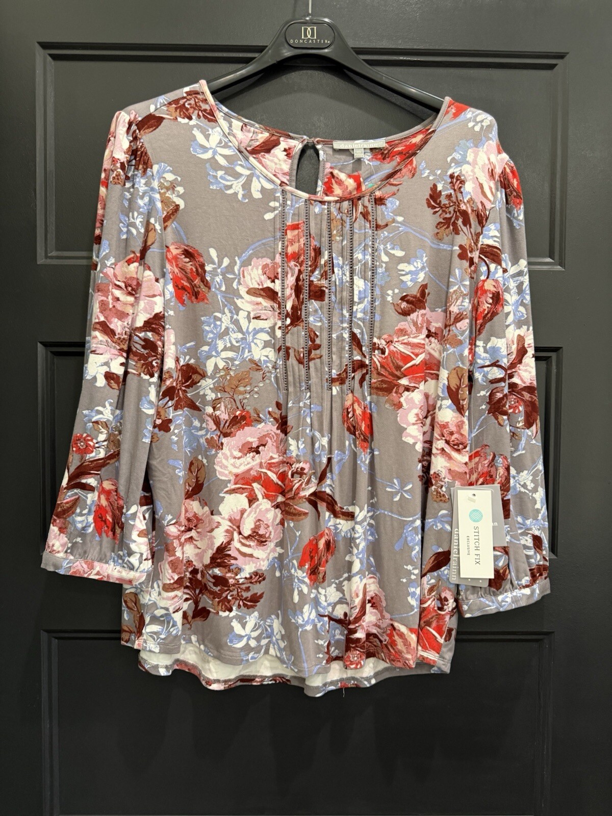 anthropologie Daniel Rainn Xxl Peasant Floral 3/4 Sleeve Blouse NWT