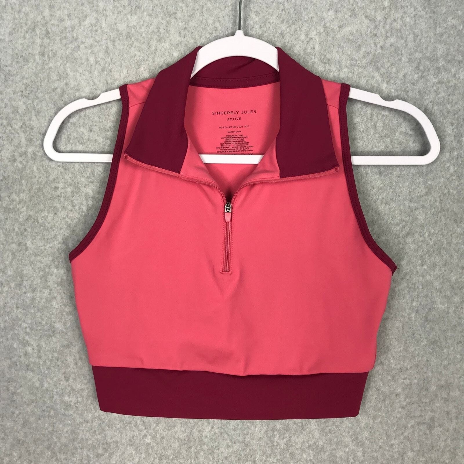 Sincerely Jules Crop Polo Top Small Tennis Preppy Golf Yoga Sporty Pickleball