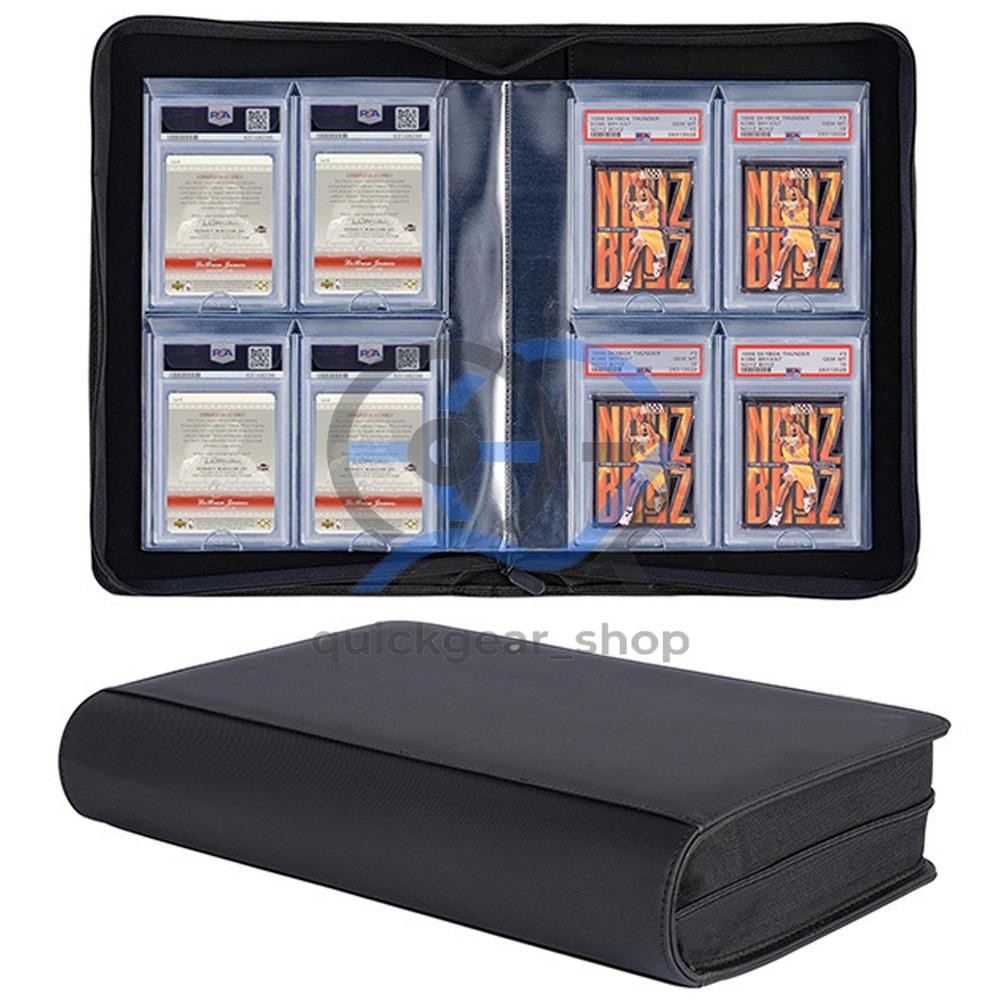 PSA Slab Binder Holds 32 PSA Slabs 4-Pocket Graded Card Binder Storage - Black
