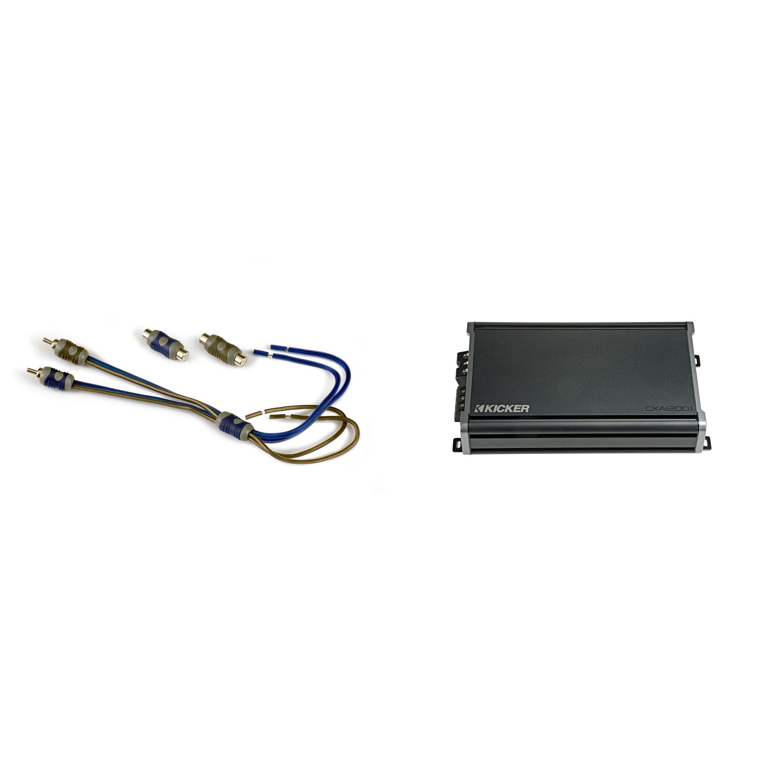 Kicker CX1200.1 1200W Mono D Audio Amplifier w/ 46KISL K-Series Interconnect,...