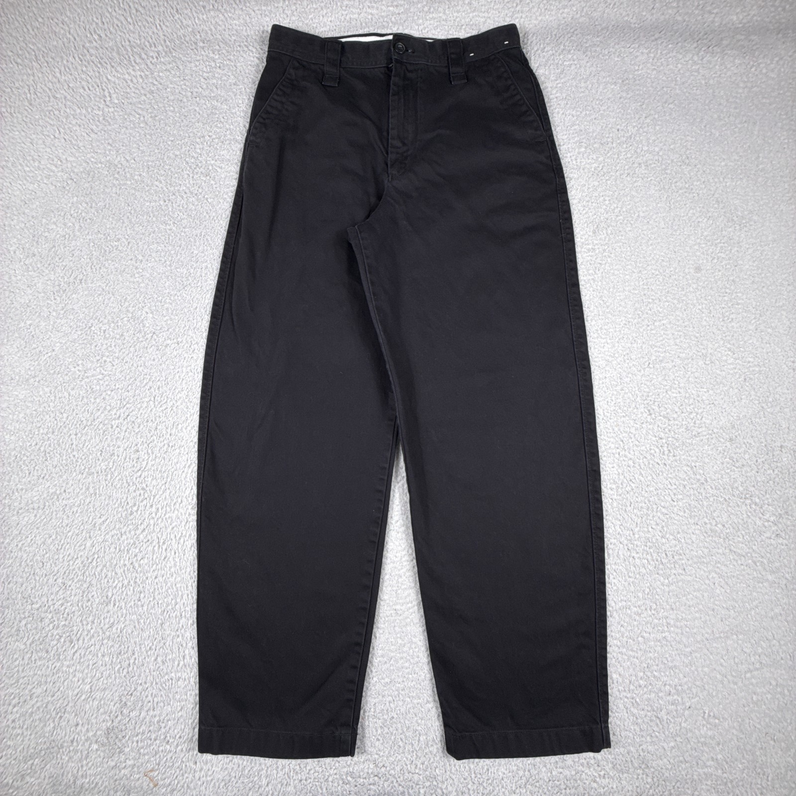 Uniqlo U Pants Mens 29 Black Chino Wide Baggy Lemaire Cotton Twill Casual Uniqlo U Pants Mens 29 Black Chino Wide Baggy Lemaire Cotton Twill Casual