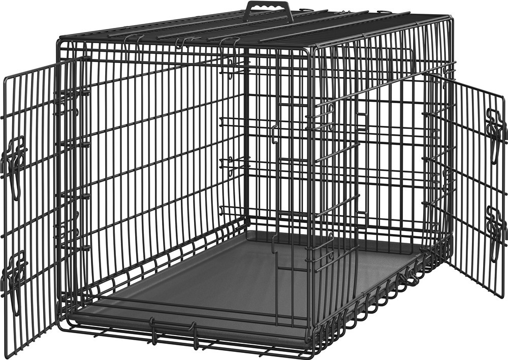 42″ Dog Crate for Medium-Sized to Large Dogs w/ Divider, Foldable Metal Wire Dog