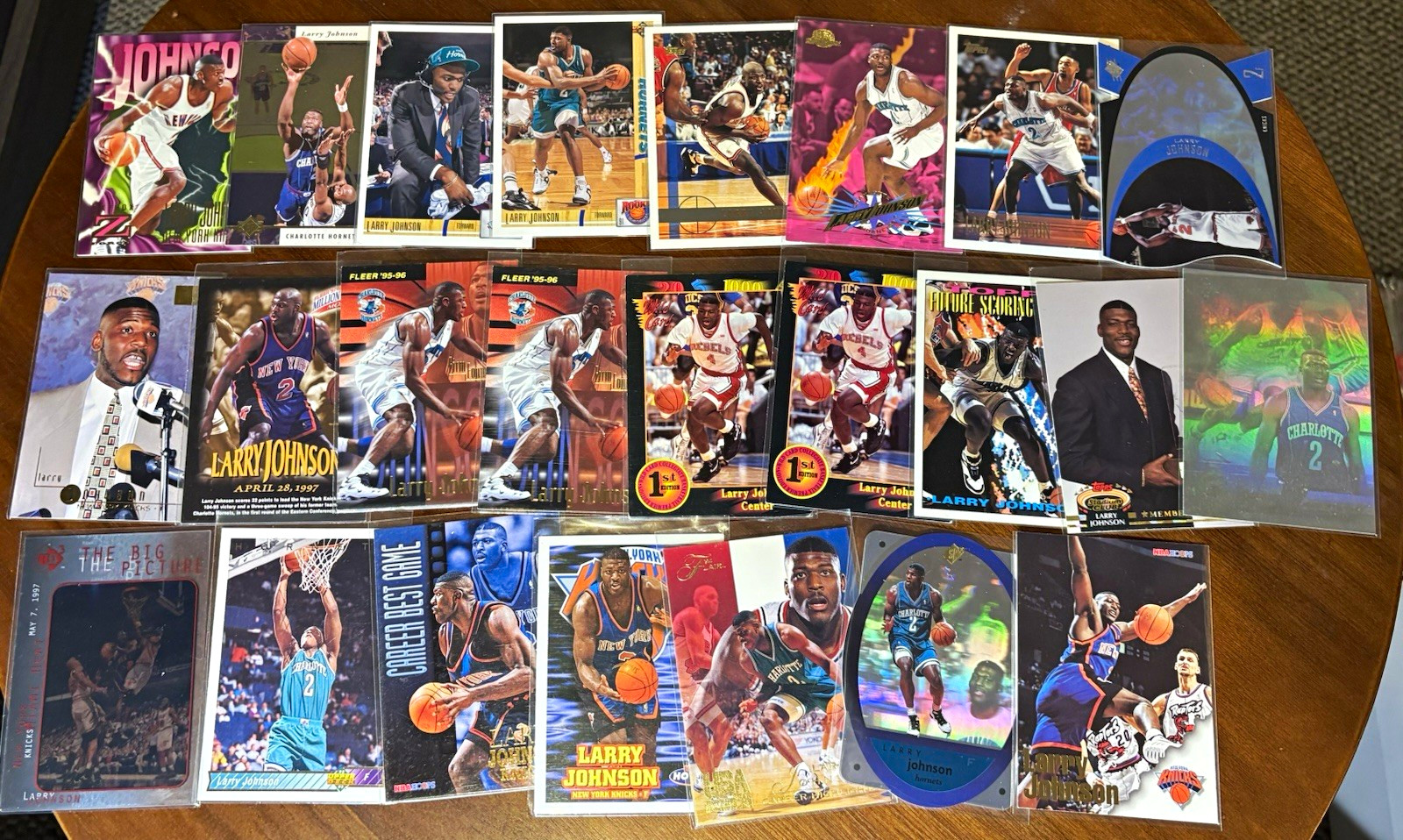 Fleer 1995-96 Larry Johnson Future Scoring Insert Hornets/Knicks 24-Card Lot