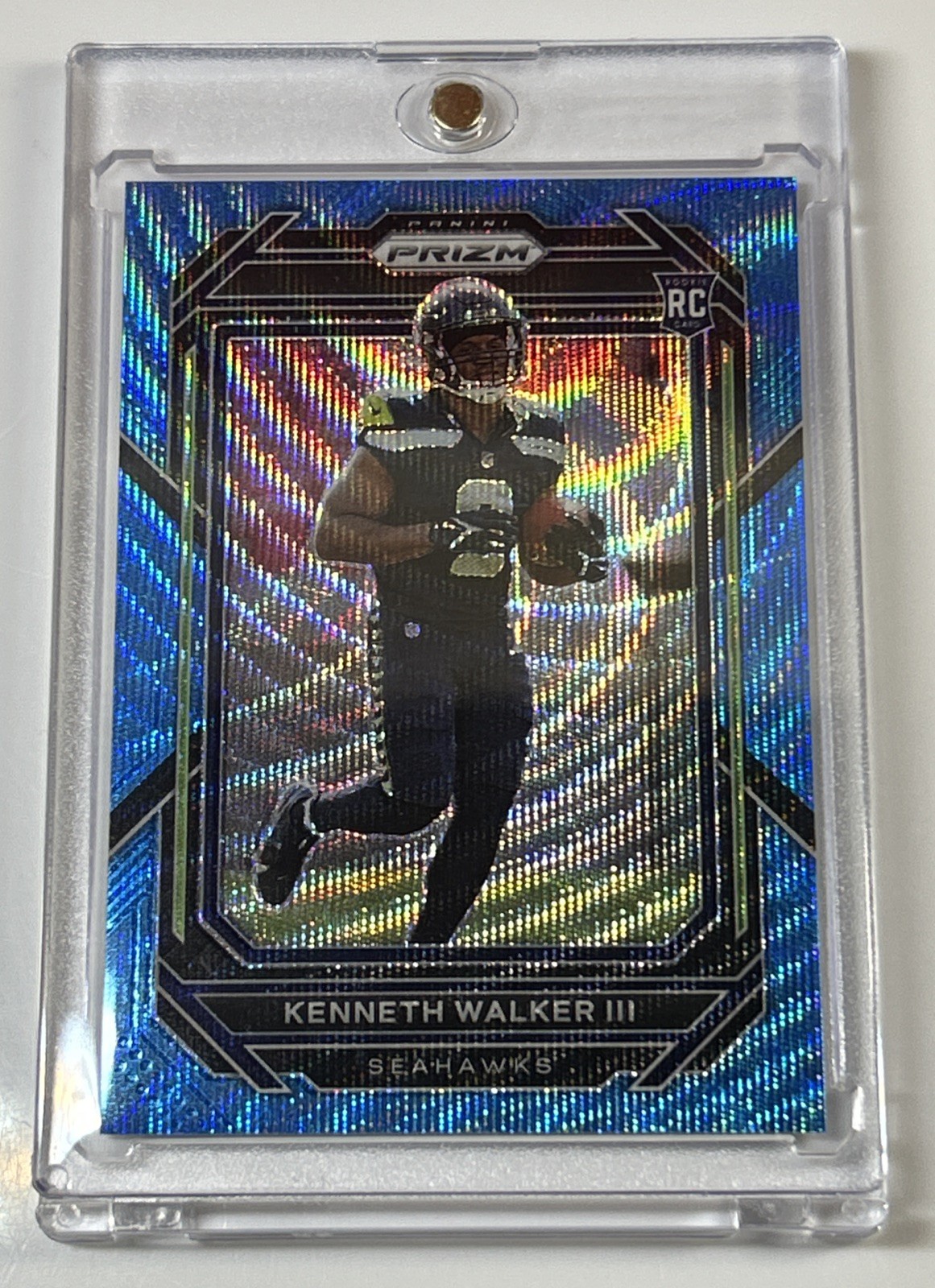 2022 Panini Prizm Kenneth Walker III RC Blue Wave Prizm  100/199 SP #318 CHIEFS