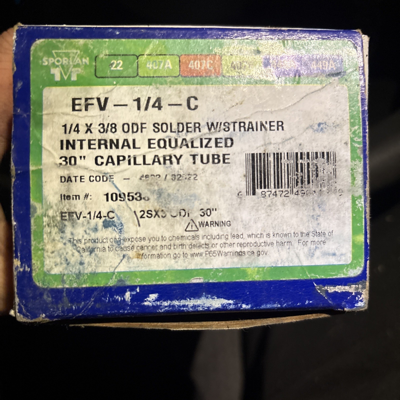 Sporlan Thermostatic 109533 EFV-1/4-C 1/4 Ton R-22 30 Sporlan Thermostatic 109533 EFV-1/4-C 1/4 Ton R-22 30