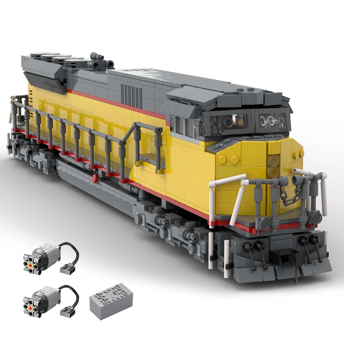 Modubrix Mocs Bricks Sets EMD-SD90/43MAC Union Pacific Train 2261 Parts Toys Kit