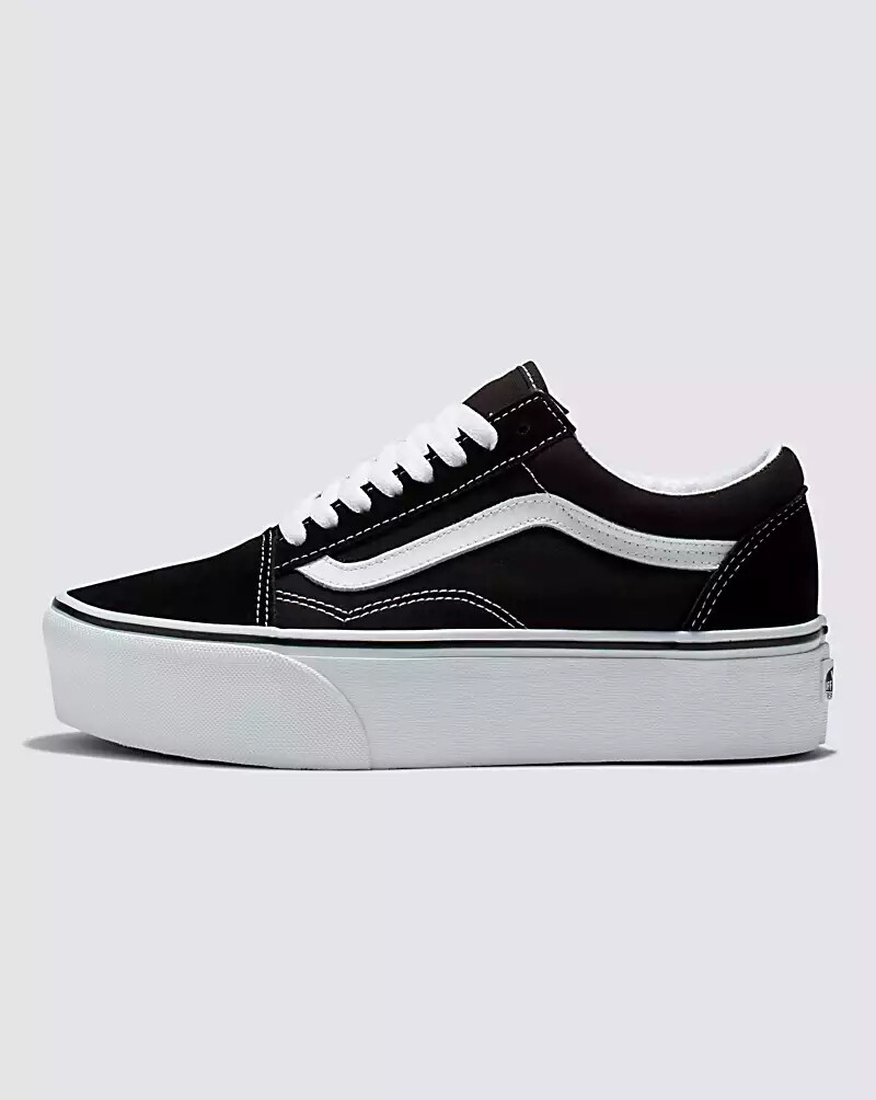 Vans Old Skool Stackform 34mm Women's sneaker Size 6-10 Black, White Vans Old Skool Stackform 34mm Women's sneaker Size 6-10 Black, White