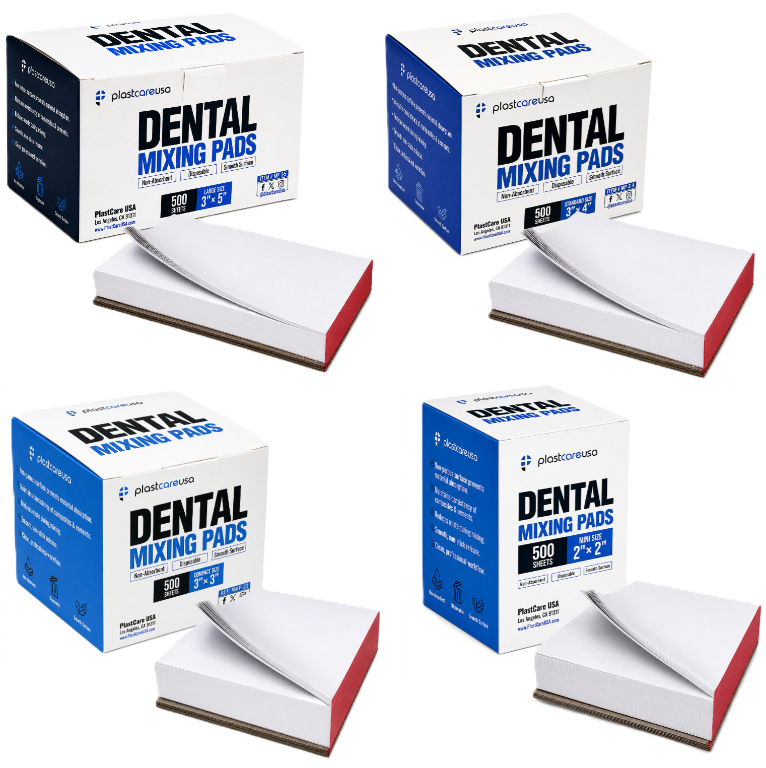 Dental Mixing Pads Non-Absorbent Mixing Paper Cement Composite Lab 500 Sheets