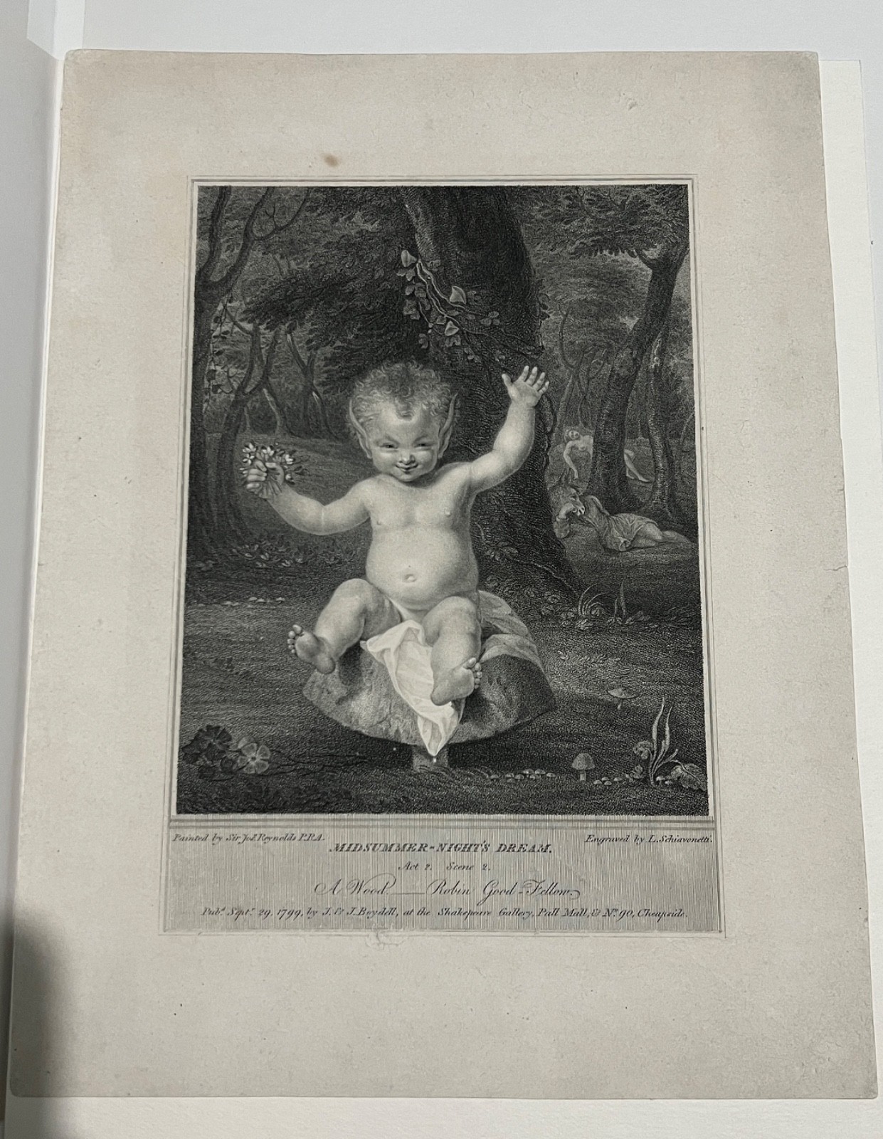 1799 Luigi Schiavonetti Engraving “Midsummer Night’s Dream” Antique Print 1700s