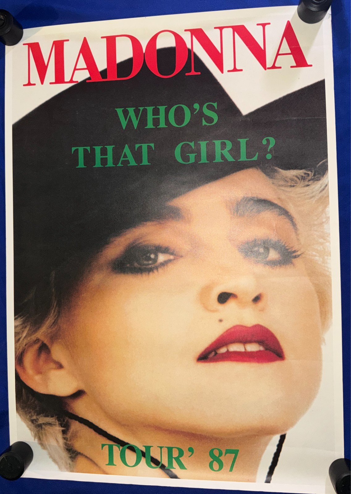 VTG 1987 Madonna Who\'s That Girl World Tour POSTER USED IMPORT 24x34in Close-Up