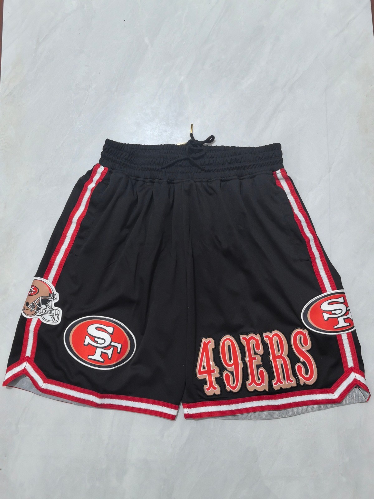 Hot San Francisco 49ers NFL Men Black Pockets stitched Shorts