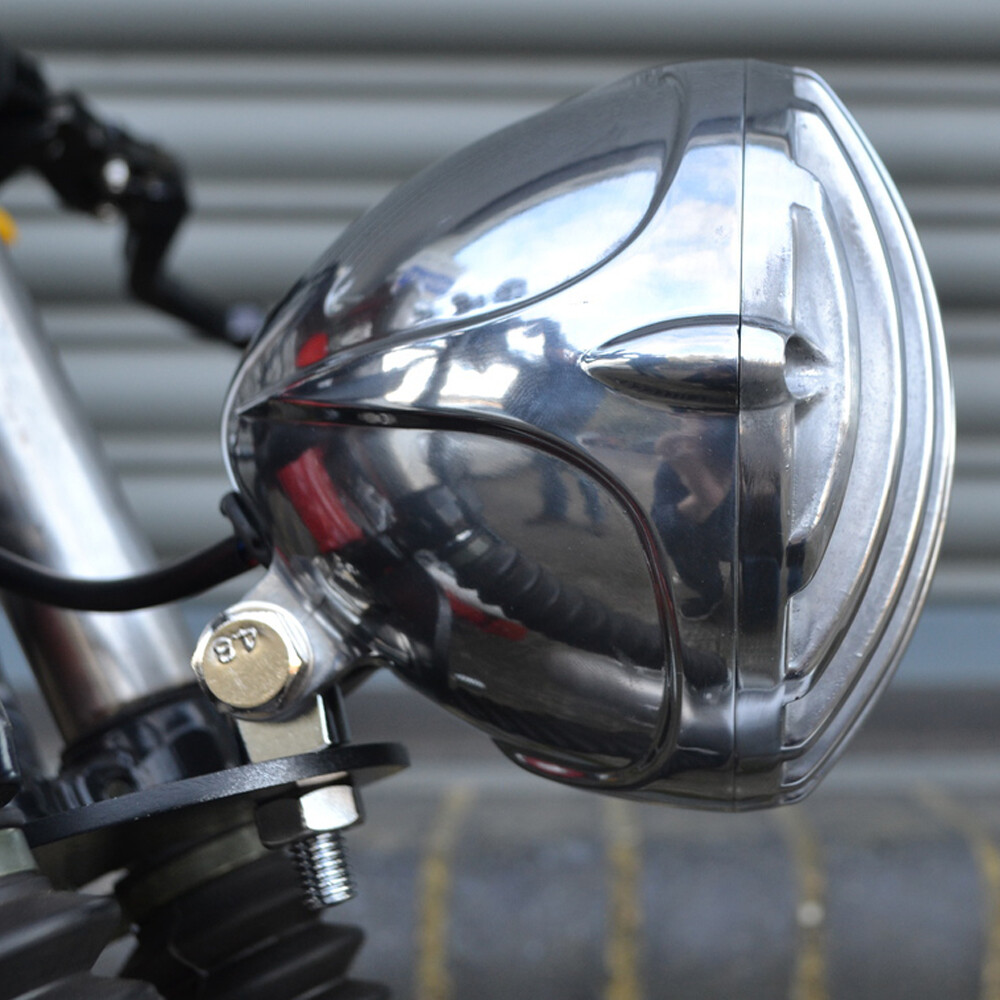Chrome Motorcycle Front Headlight For Harley Chopper Bobber Cafe Racer Cruiser Chrome Motorcycle Front Headlight For Harley Chopper Bobber Cafe Racer Cruiser