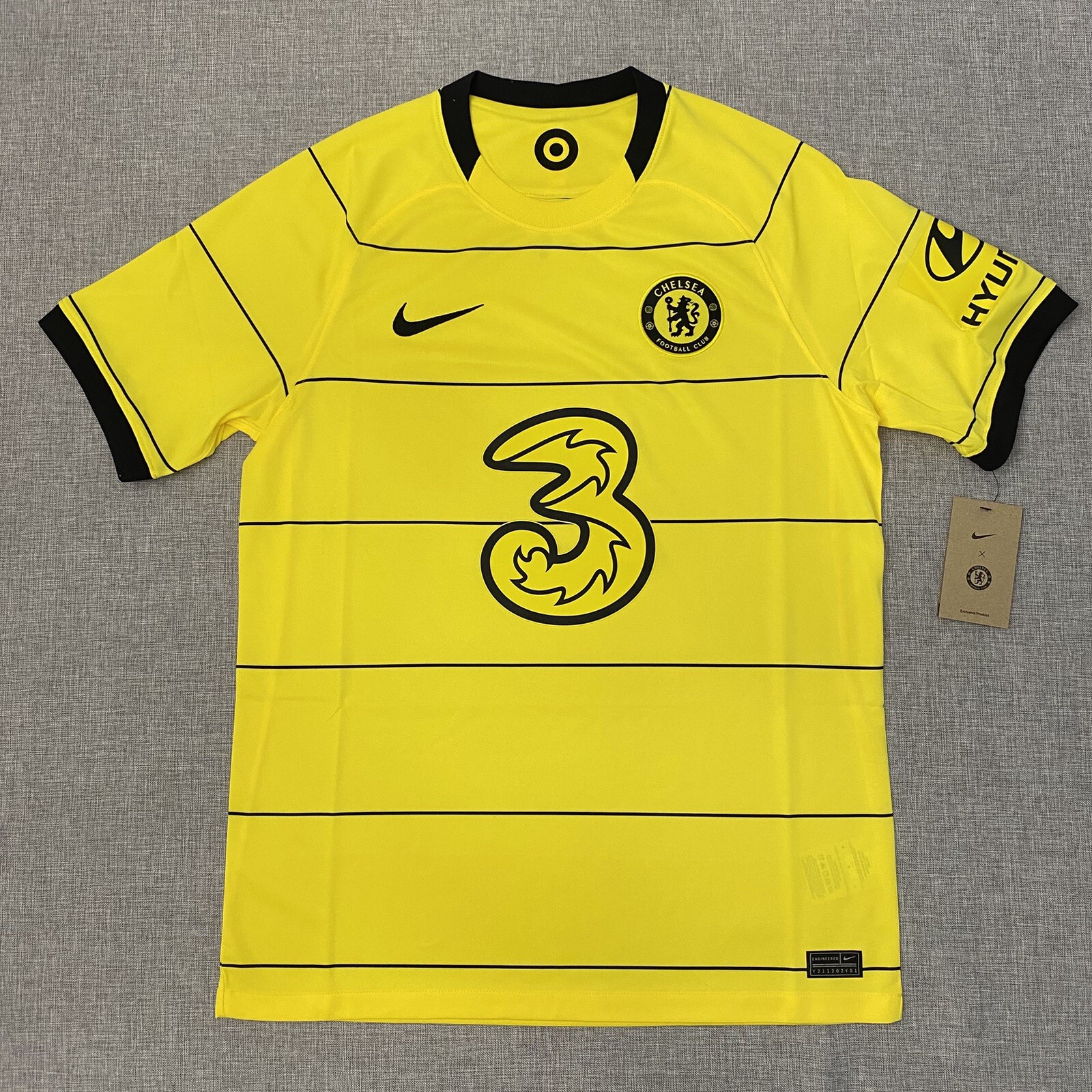 Nike Chelsea FC Yellow 21/22 Stadium Away Mens Medium Jersey NWT