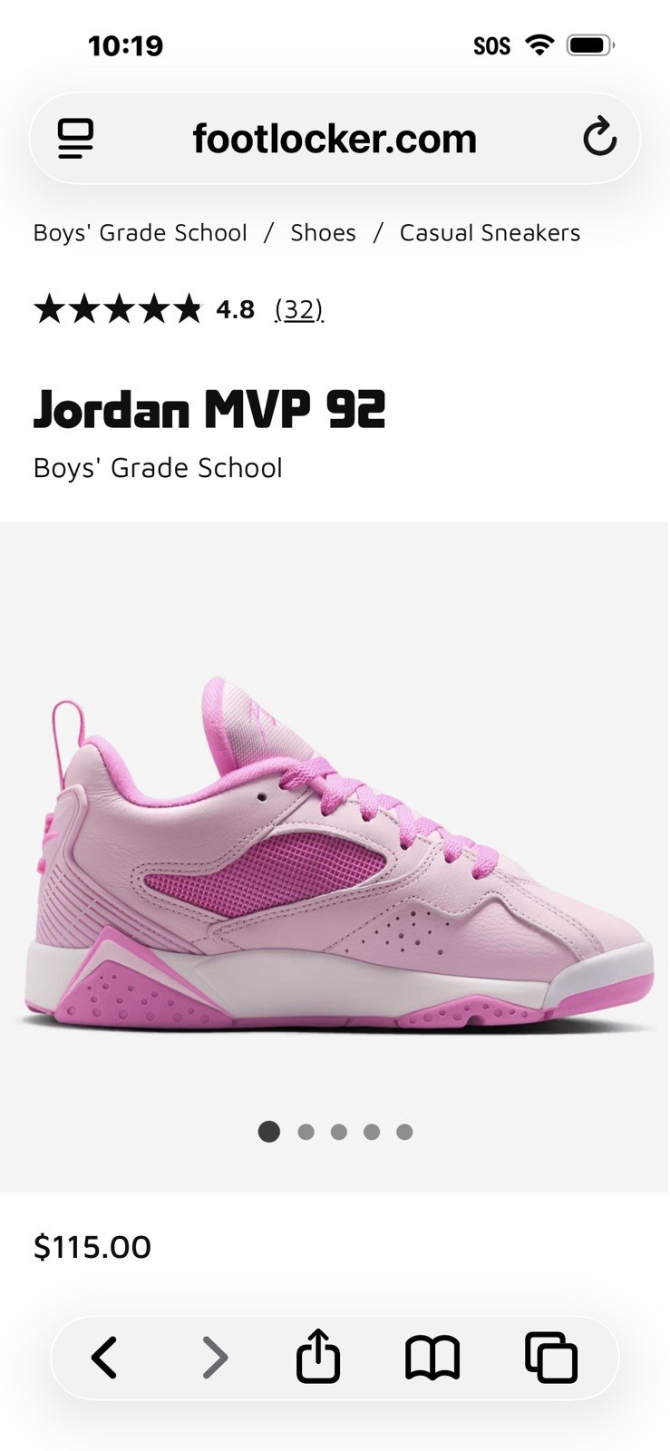 Jordan Mvp 92 Gs Medium Soft Pink Half Blue 5Y Jordan Mvp 92 Gs Medium Soft Pink Half Blue 5Y
