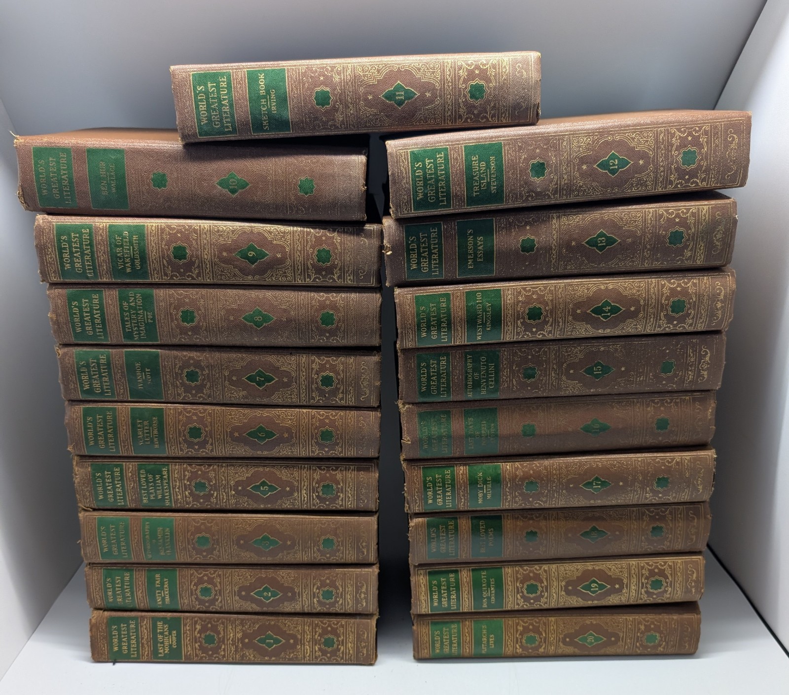 World’s Greatest Literature 19 Volumes *BOOK 4 MISSING* Spencer Press 1936 HC