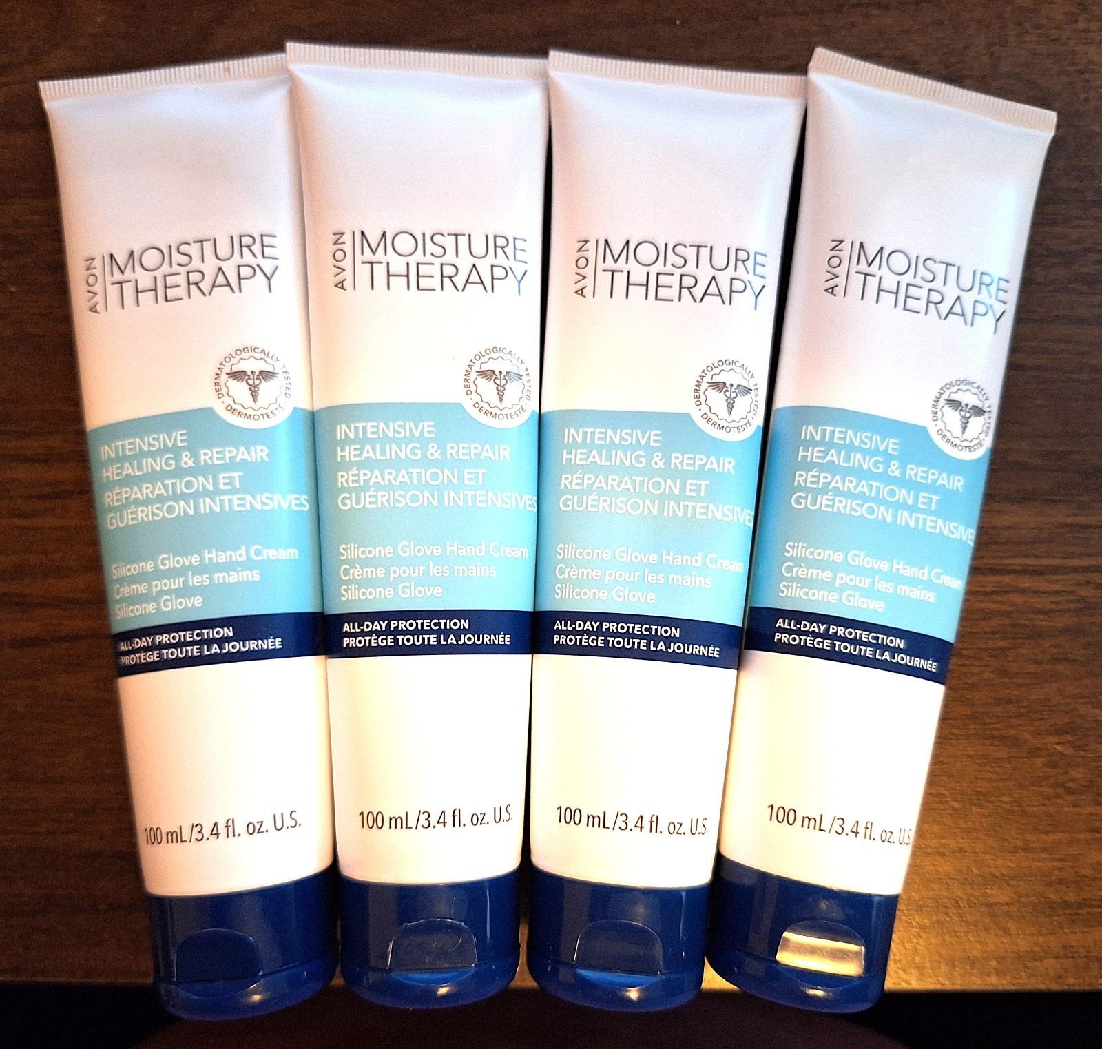 4-pk Avon Moisture Therapy SILICONE GLOVE Hand Creams, 3.4 oz. ea., new item