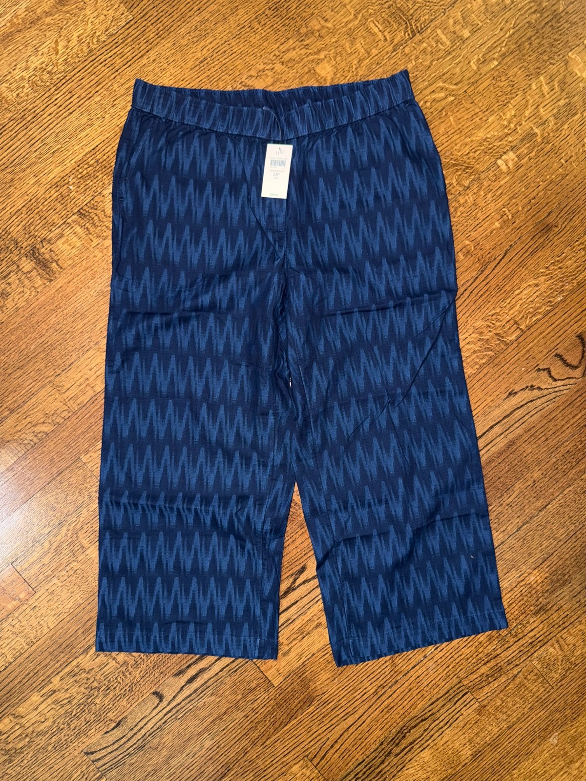 NWT J. Jill Pure Jill Indigo Dobby Crop Pants - MP Petite