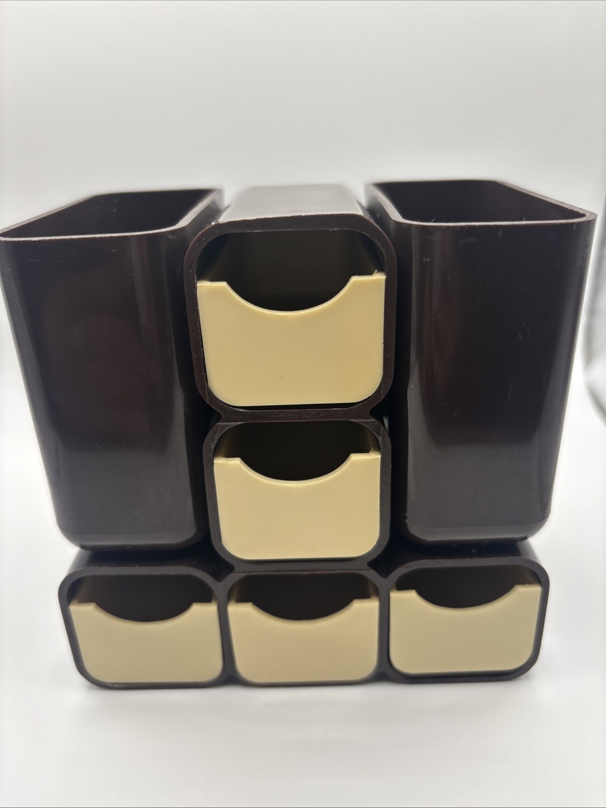 Vintage Mid Century Modern Plastic Mini Drawer Storage Caddy Desk Organizer Vintage Mid Century Modern Plastic Mini Drawer Storage Caddy Desk Organizer