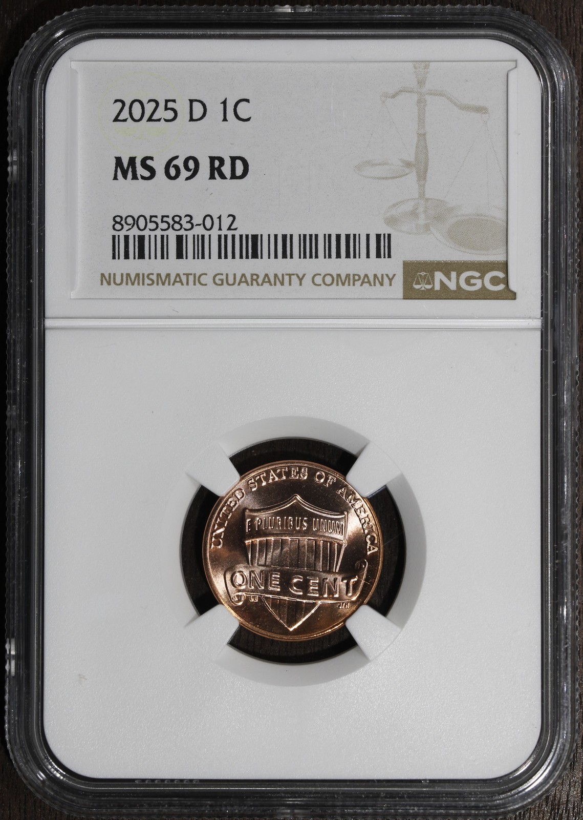 2025-D (MS69 RD) Lincoln Cent 1C NGC - Final Year