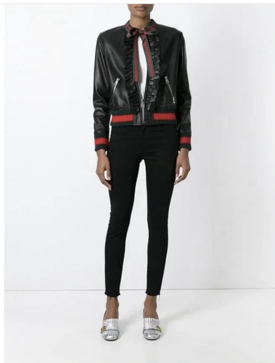 Gucci Black Panther Back Pocket Patch Skinny Jeans-Size:26