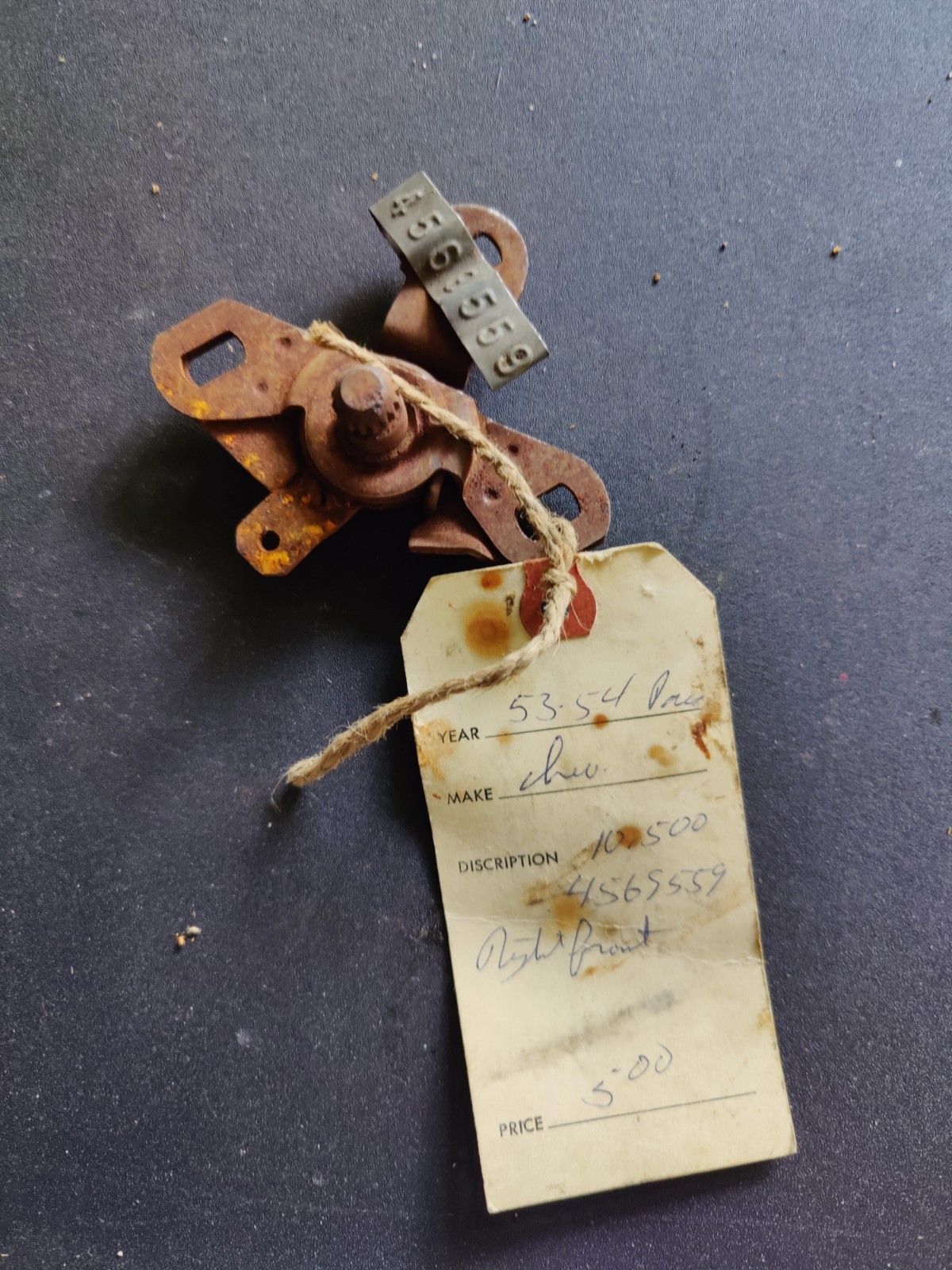 NOS OEM 1953-54 Chevy Front RH Door Lock Inside Remote Release GM 4569559