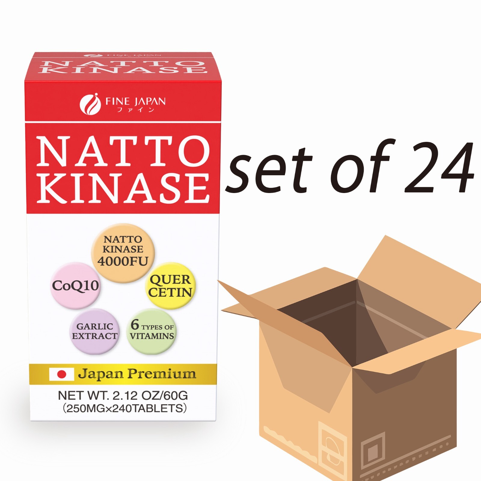 Fine Japan new nattokinase 4000FU 240 tablet blood pressure 24bottle 2 years
