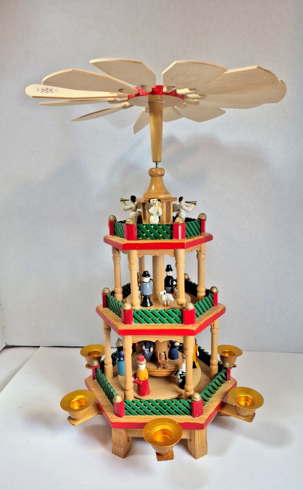 VTG Lillian Vernon 3-Tier Wooden Christmas Windmill Carousel Nativity Pyramid VTG Lillian Vernon 3-Tier Wooden Christmas Windmill Carousel Nativity Pyramid