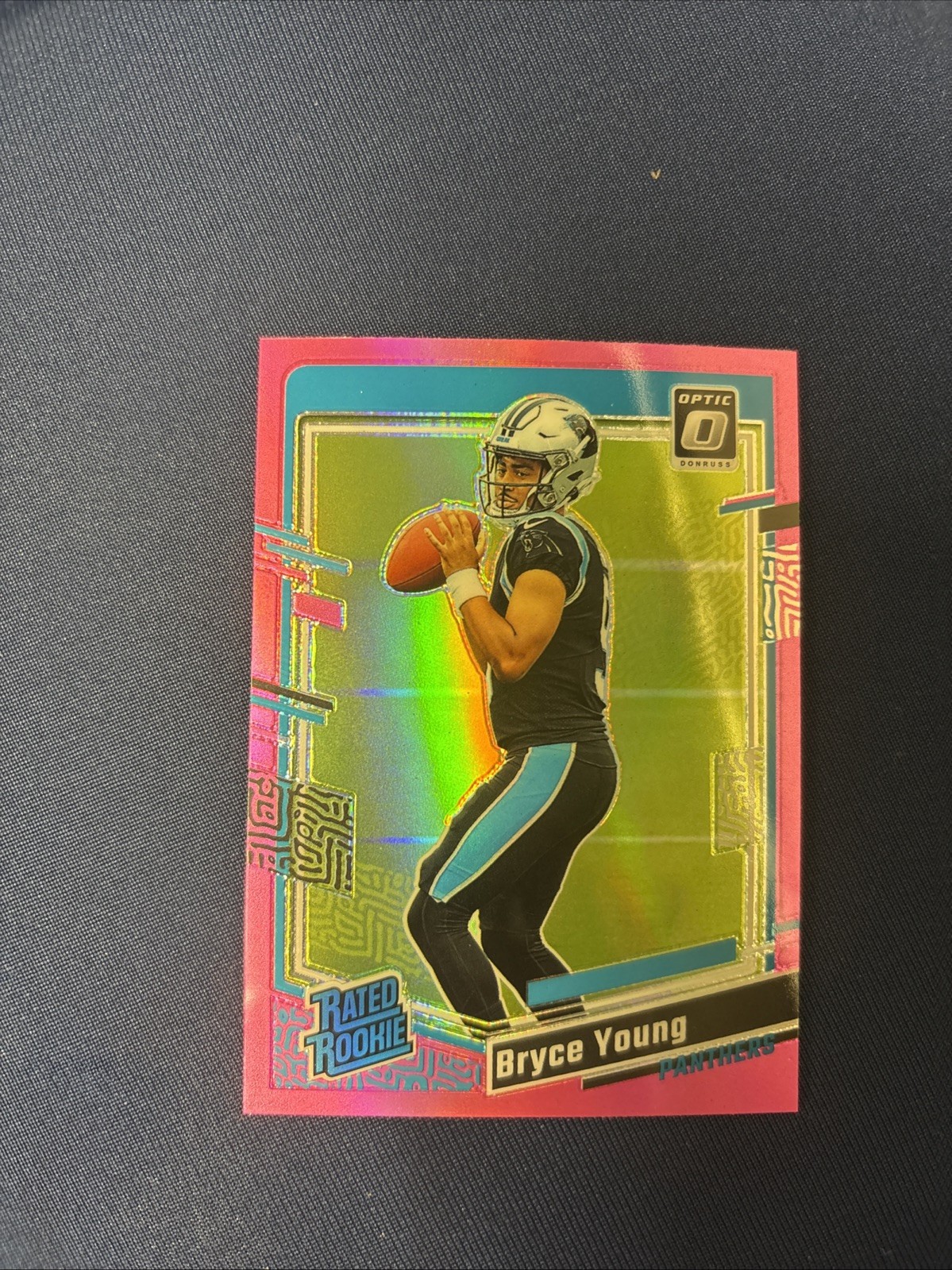 Panini Donruss Optic 2023 Bryce Young Panthers Rated Rookie Pink Prizm #213 Panini Donruss Optic 2023 Bryce Young Panthers Rated Rookie Pink Prizm #213