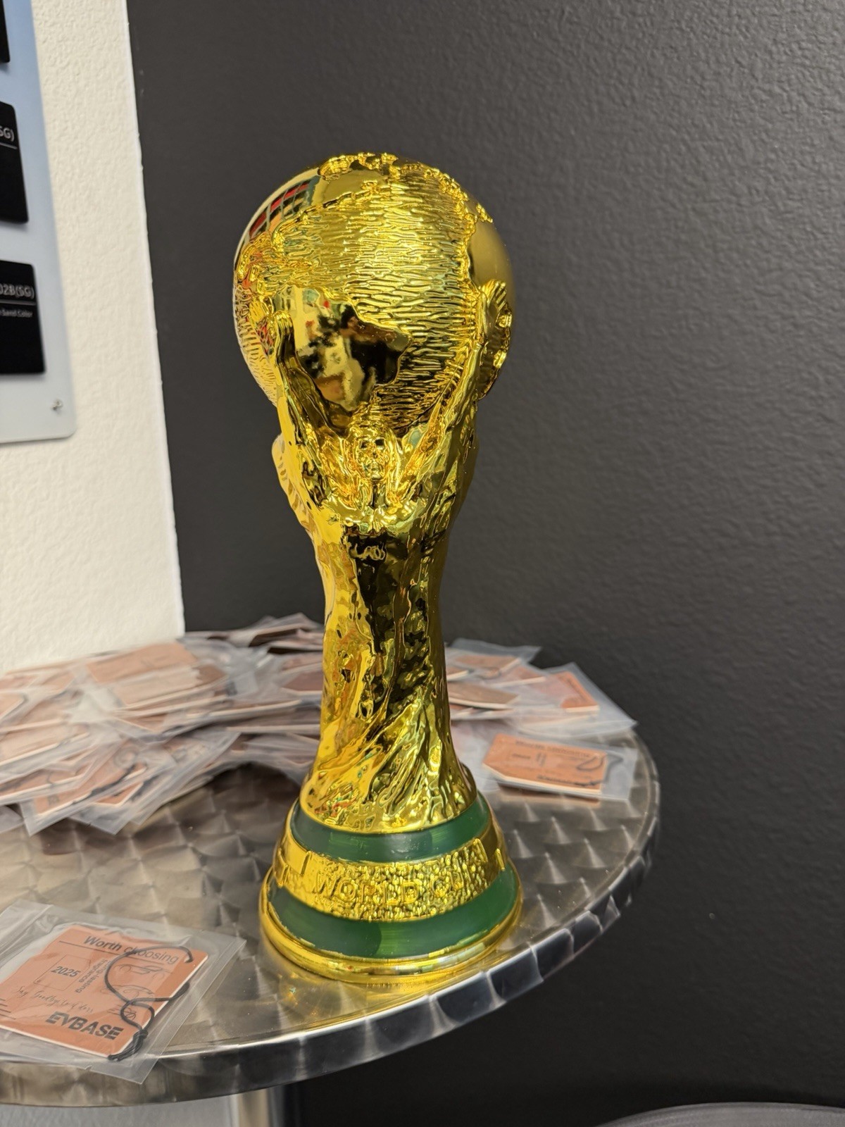 Replica of the World Cup Trophy, 8 lb, 14.2 in (resin and gold-plated)