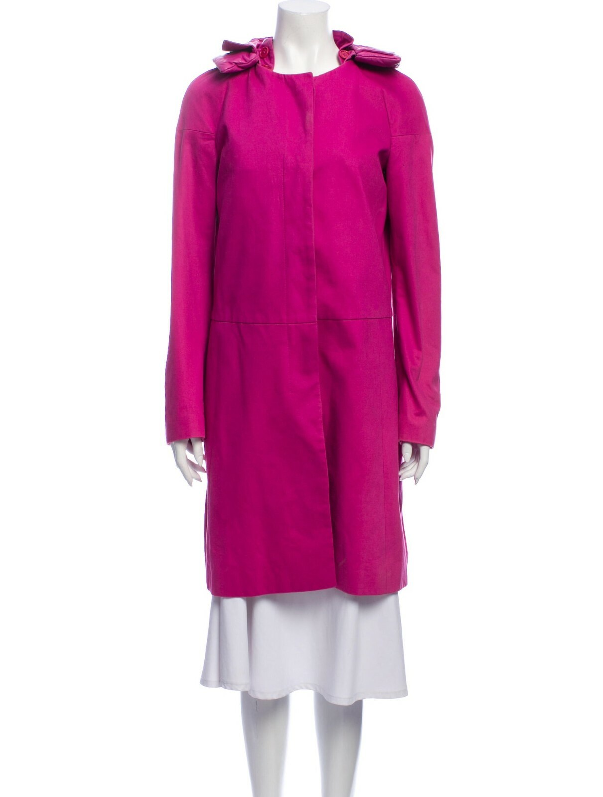 Helmut Lang Rare F/W 2000 Archival Vintage Leather Pillow Neck Coat Pink 40 IT 