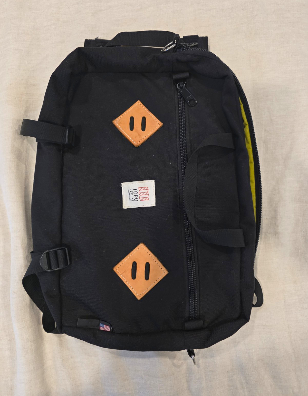 Topo Designs Global Briefcase Black 3-Way Backpack Shoulder Bag Laptop Commuter