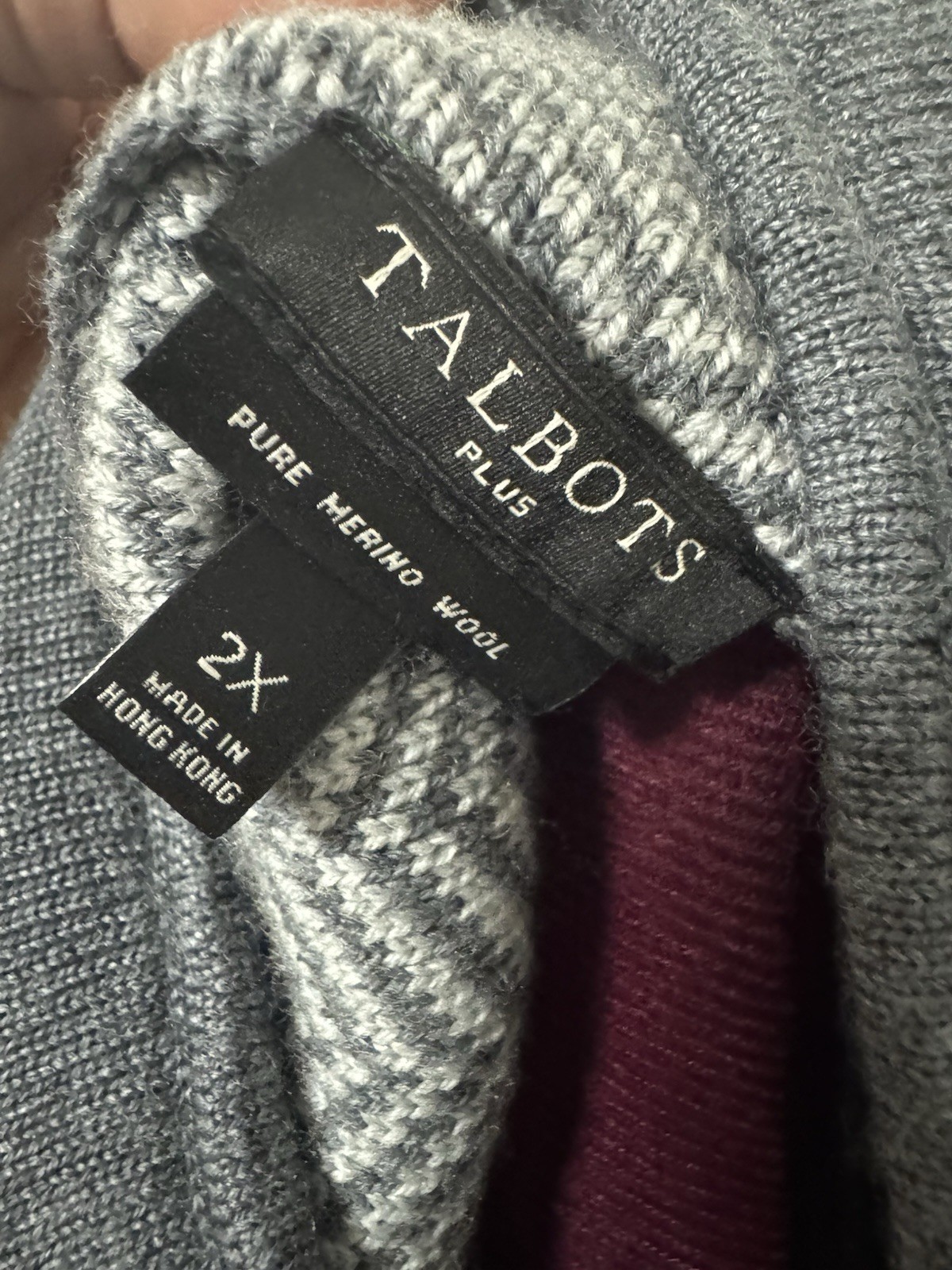 Beautiful Talbots Plus Size 2X 100% Pure Merino Wool Herringbone Sweater Jacket