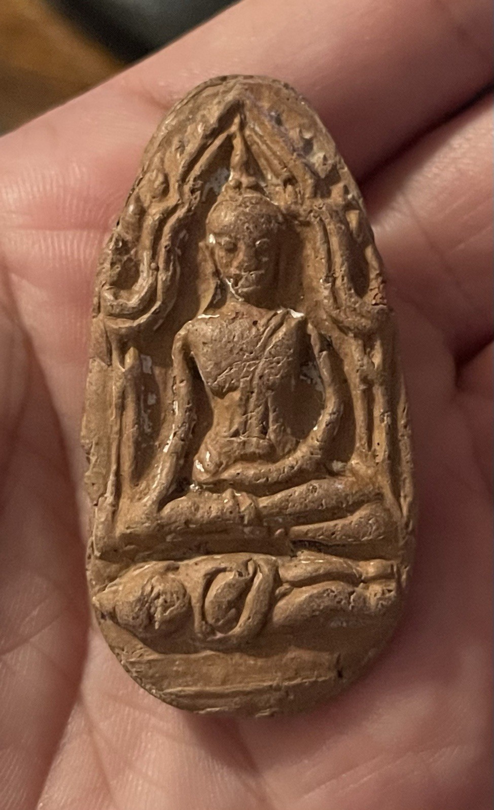 Vintage Thai Buddha Clay Amulet Seated Buddha Votive Tablet Buddhist Talisman Vintage Thai Buddha Clay Amulet Seated Buddha Votive Tablet Buddhist Talisman