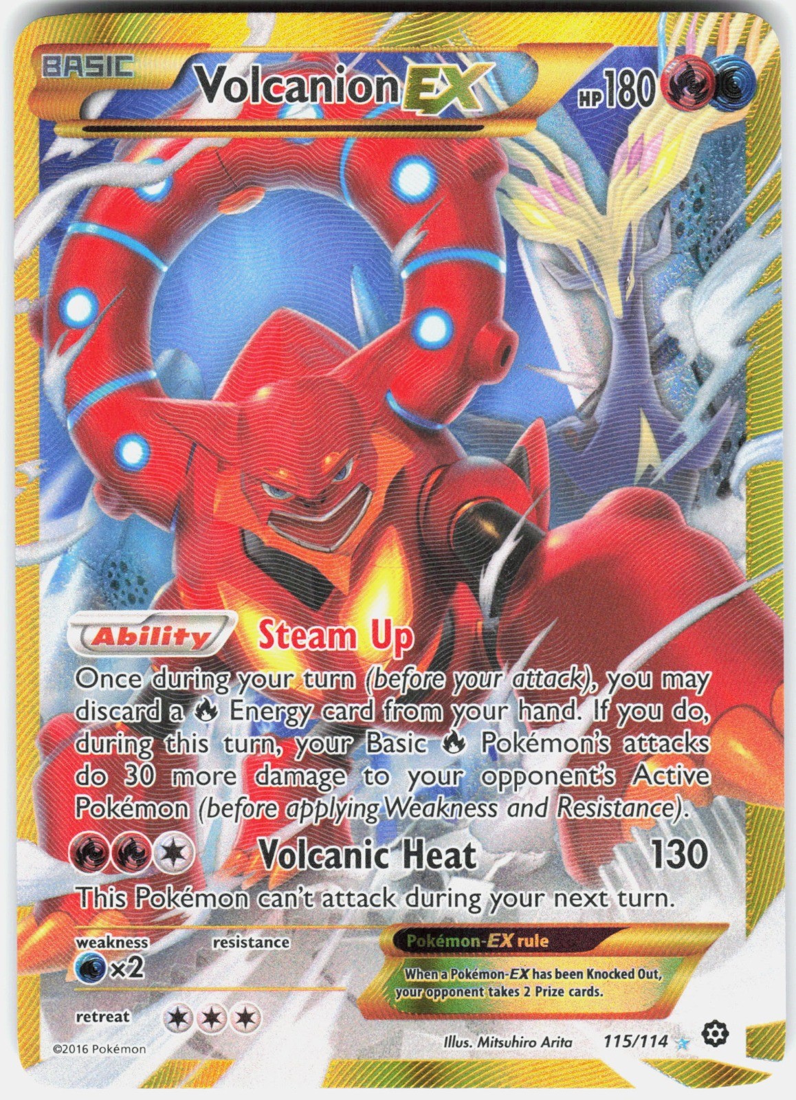Volcanion EX (Secret) Holo Secret Rare XY - Steam Siege 115/114 MP Volcanion EX (Secret) Holo Secret Rare XY - Steam Siege 115/114 MP
