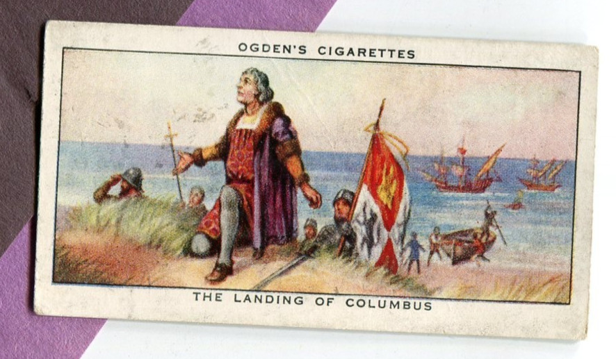 1939 OGDEN\'S LTD. SEA ADVENTURE TOBACCO CARD #3 LANDING OF CHRISTOPHER COLUMBUS