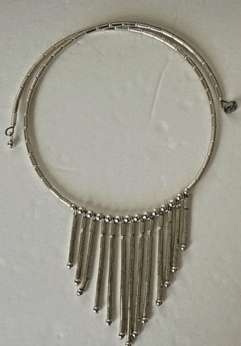Carolyn Pollock Relios Liquid Sterling Silver Bead Dangling Fringe Wrap Necklace Carolyn Pollock Relios Liquid Sterling Silver Bead Dangling Fringe Wrap Necklace