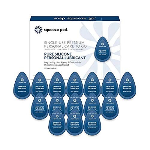 Squeeze Pod Pure Silicone Personal Lubricant – 30 Single-Use Pods - TSA Travel