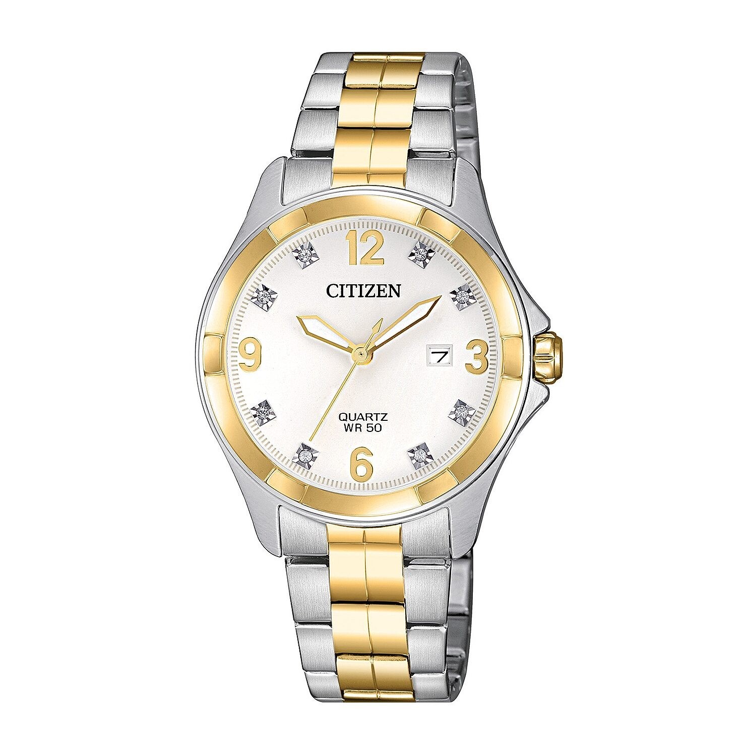 Citizen Ladies White Dial Quartz Two Tone Watch - EU6084-57A NEW Citizen Ladies White Dial Quartz Two Tone Watch - EU6084-57A NEW