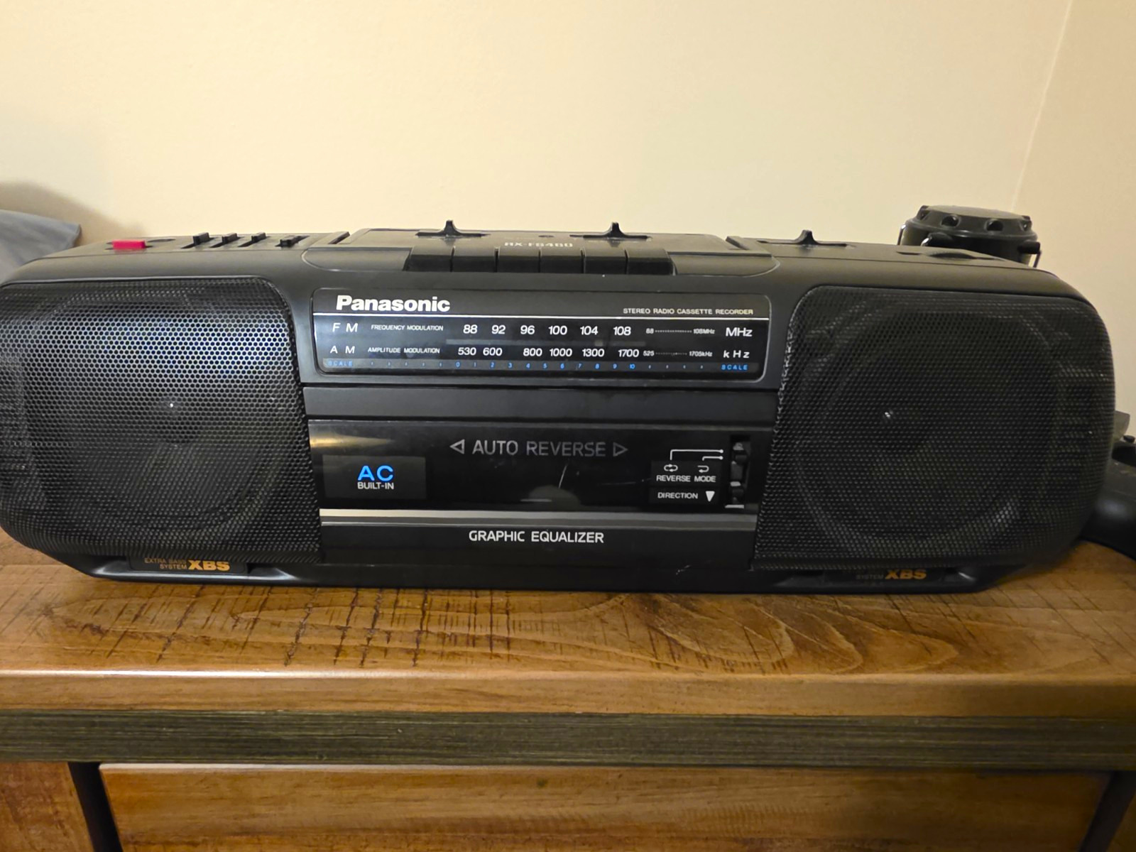 Panasonic RX-FS460 AM/FM Radio Cassette Player EQ Black Radio Read Description Panasonic RX-FS460 AM/FM Radio Cassette Player EQ Black Radio Read Description