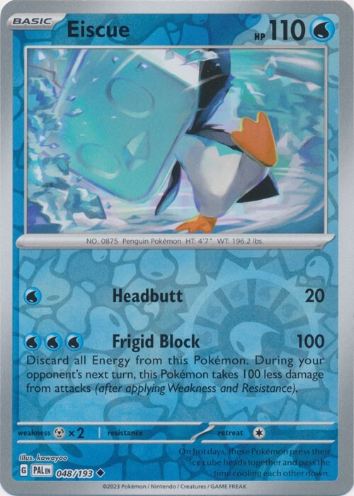 Reverse Holo Eiscue -  048/193 Uncommon Paldea Evolved