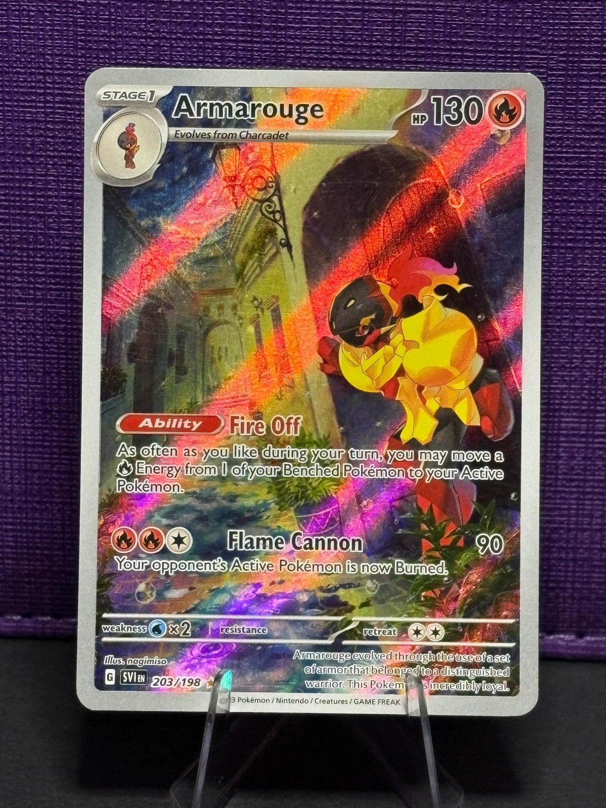 Armarouge 203/198 Illustration Rare Scarlet & Violet Pokemon Holo NM Armarouge 203/198 Illustration Rare Scarlet & Violet Pokemon Holo NM