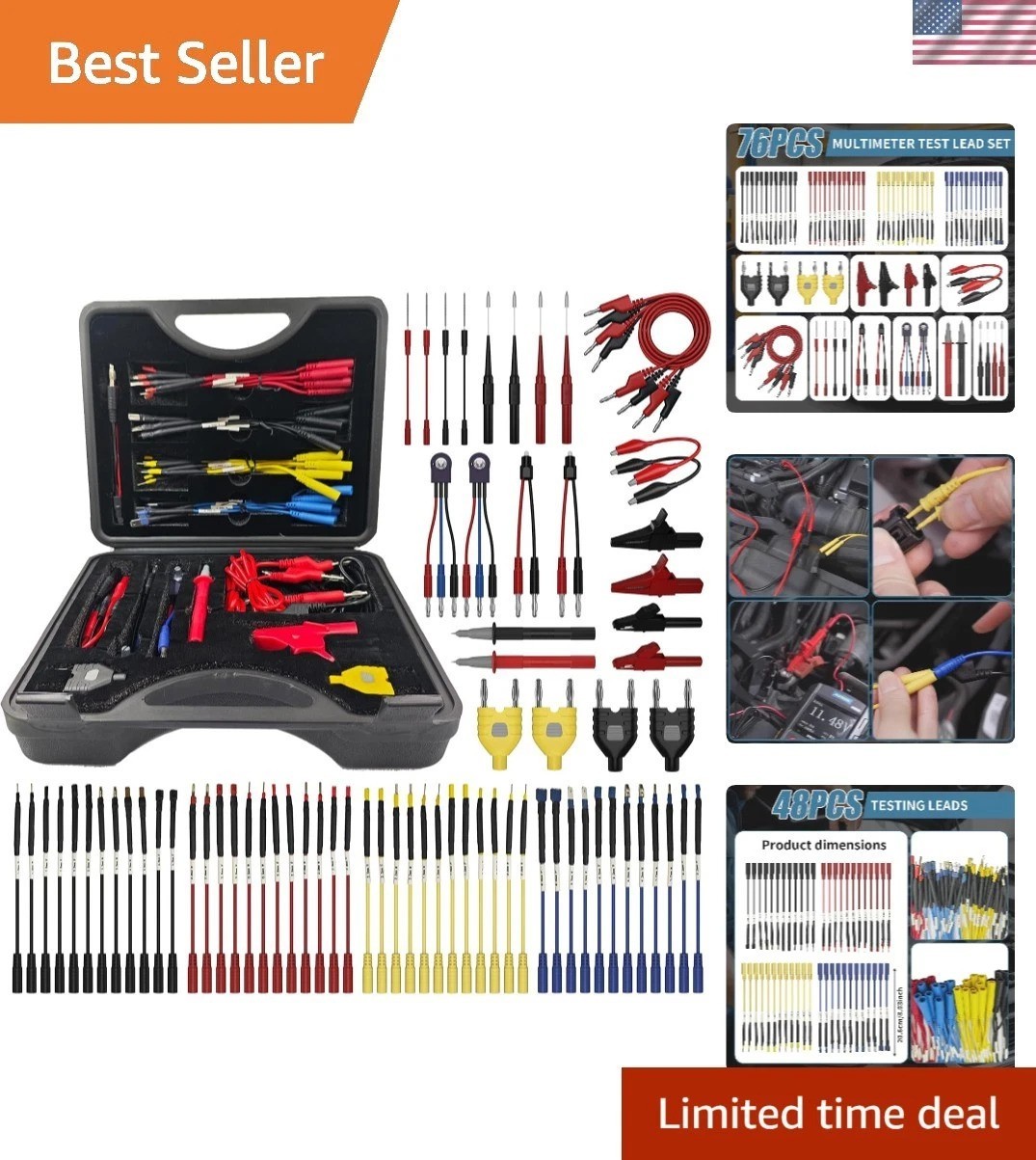 76 Pcs Automotive Circuit  Lead Kit, Multimeter  Leads Kit, Electrical Back P...