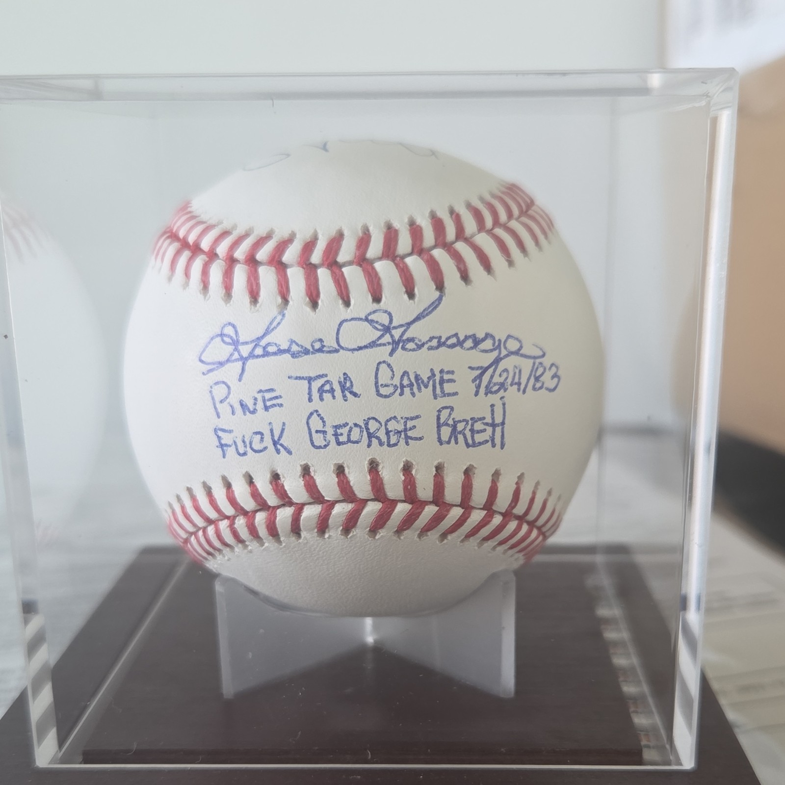 George Brett and Goose Gossage Signed Baseball Pine Tar Game \