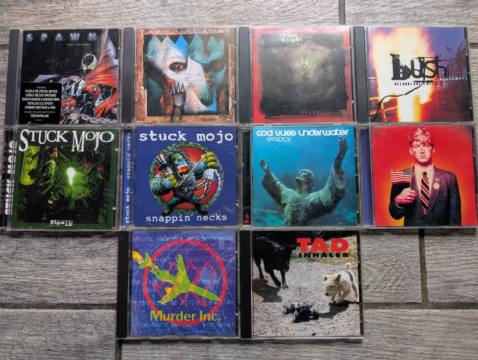 Lot of 10 90's INDUSTRIAL & METAL Rock CDs - Stuck Mojo, Ministry, TAD, Bush CD