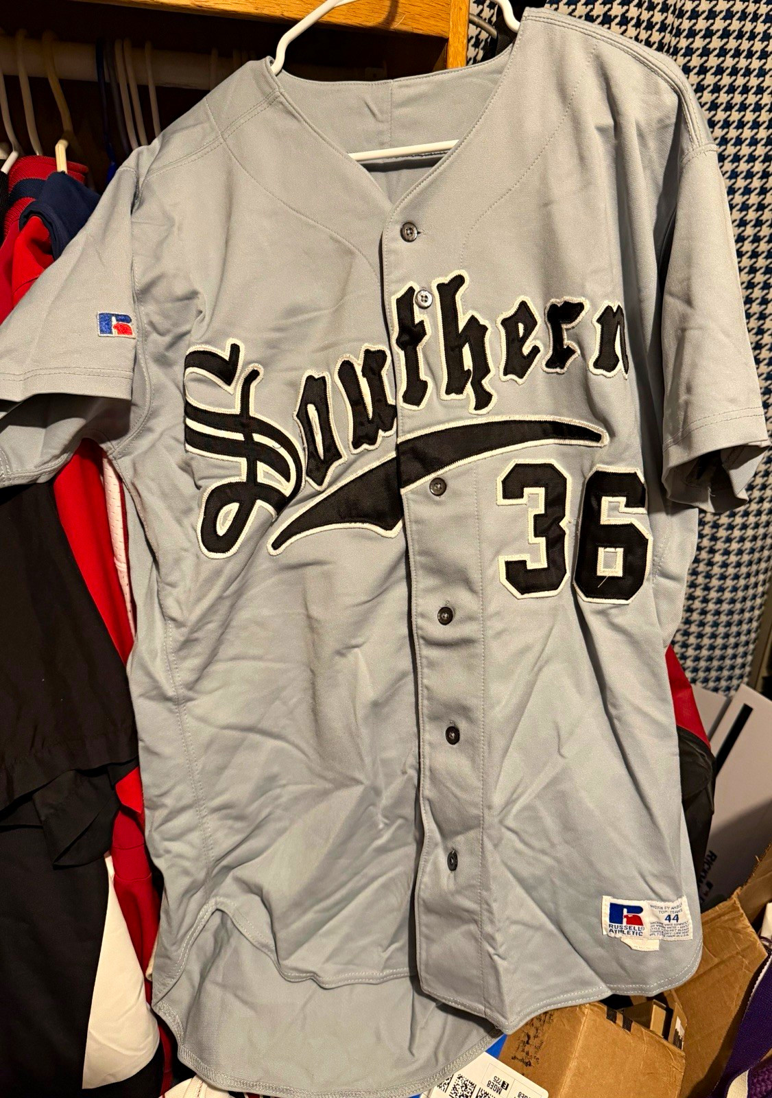 Vintage Birmingham Southern Game Used Baseball Jersey #36 Size 44 Vintage Birmingham Southern Game Used Baseball Jersey #36 Size 44