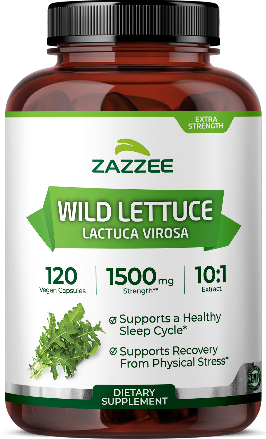 Extra Strength Wild Lettuce 10:1 Extract, 1500 mg Strength, 120 Vegan Capsules