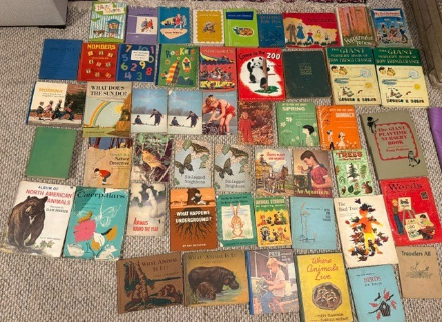 Lot 50 Vintage 1940s-60s Childrens Nature Science Books Readers Unitext Ex-Lib