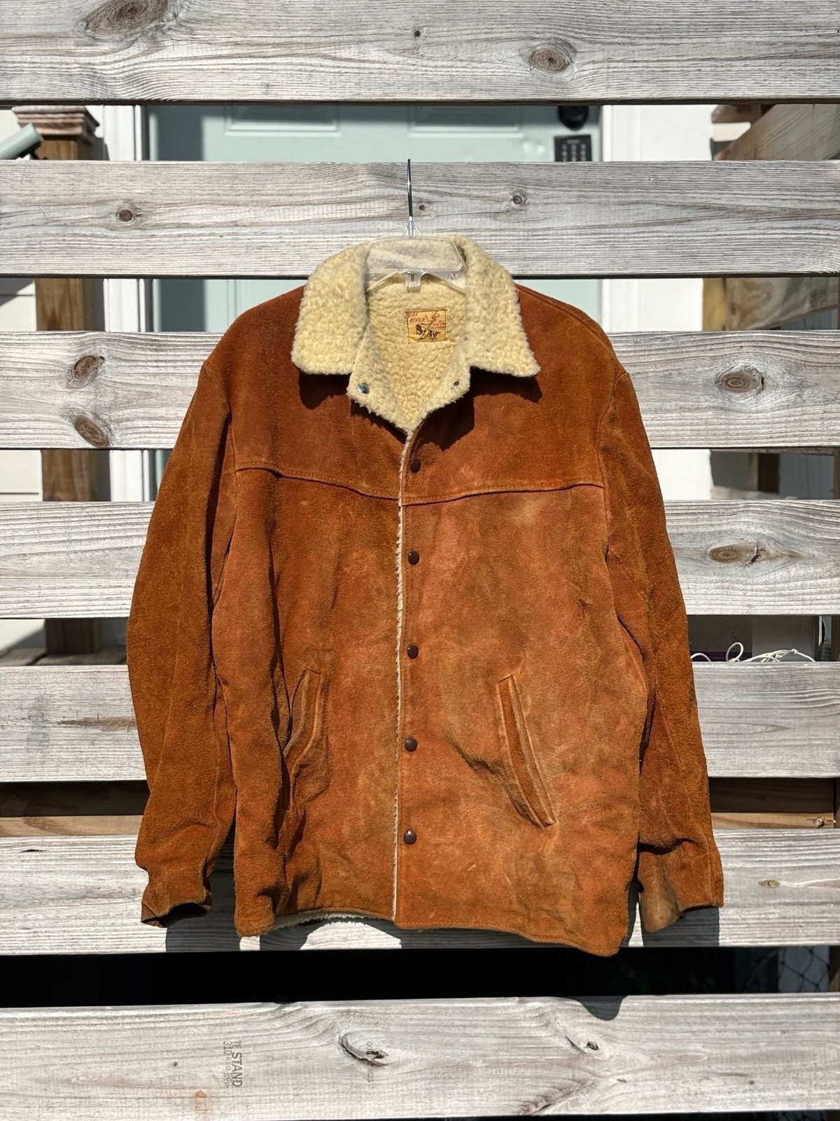 Bay River Vintage Suede Sherpa Lined Western Jacket Brown