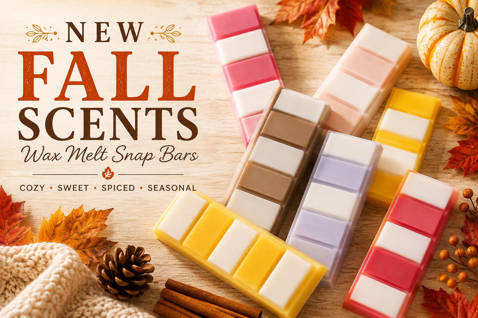 Fall Wax Melts Snap Bars Strong Scented Wax Melts Autumn Fall Scents Home Fragra