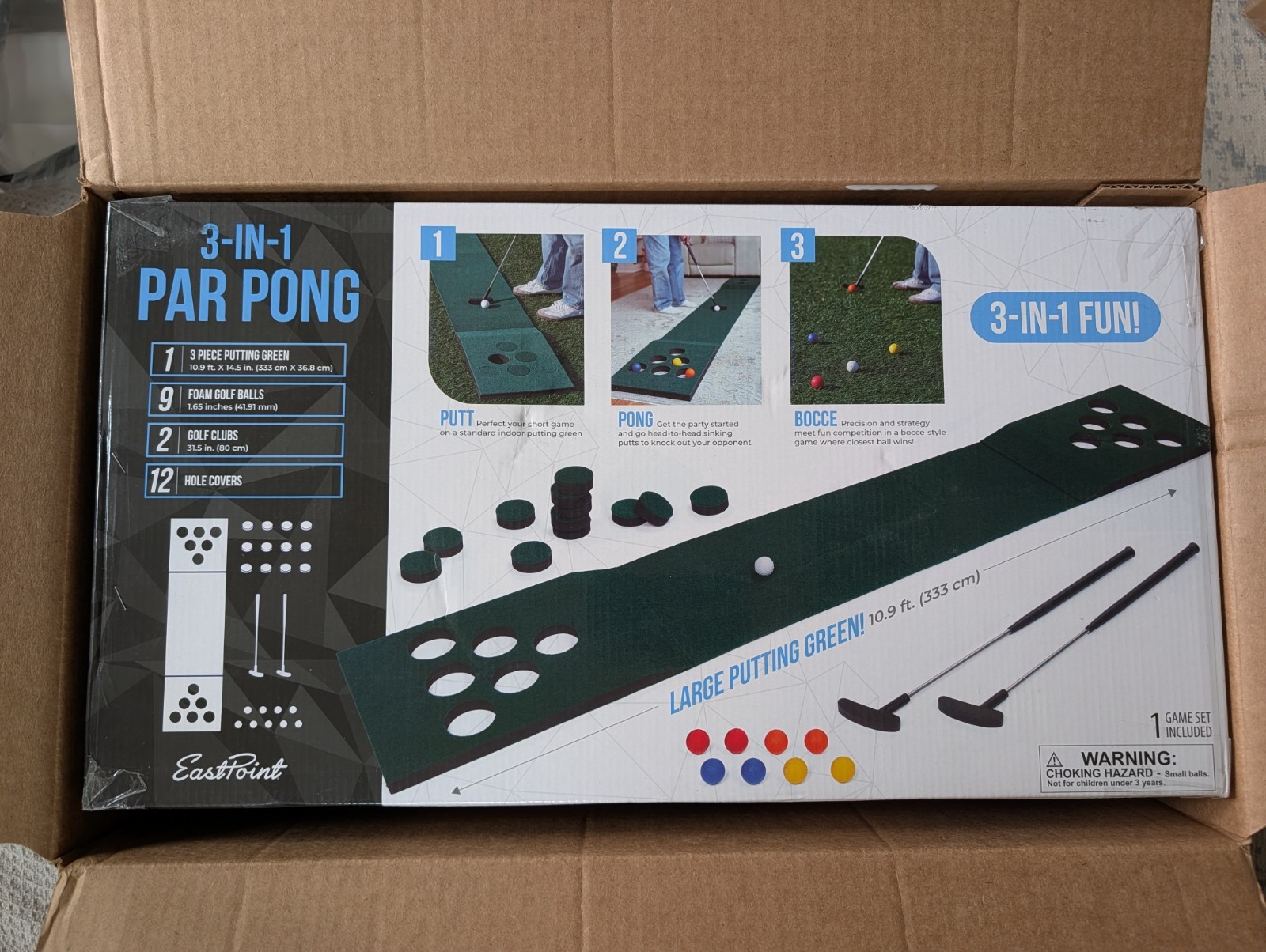 (NEW) EastPoint 3-in-1 Par Pong Bocce Golf Putting Game (NEW) EastPoint 3-in-1 Par Pong Bocce Golf Putting Game